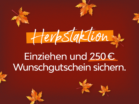 Im Herbst umziehen und 250€ Gutschein sichern - 2 Zimmer-Wohnung mit Einbauküche sucht neuen Mieter