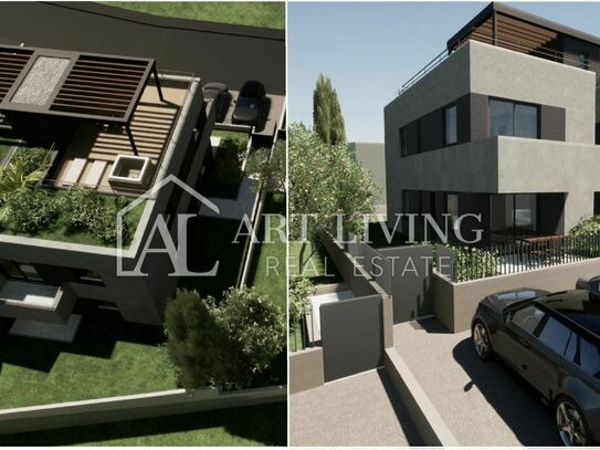 Istrien, Poreč, Modern-Penthouse mit Dachterrasse und Meerblick