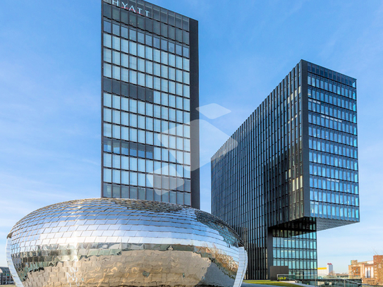 Repräsentative Büroflächen am Medienhafen zur Miete. Gehobene Büroausstattung, Klimatisierung