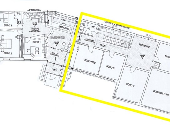 Büro-/Praxisräume Teilfläche zuzüglich Stellplätzen - Werbebestlage - Bad Neustadt - Rhön -