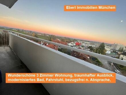 Schöne 3 Zimmer Wohnung, herrlicher Ausblick, gute Ausstattung, modernes Bad