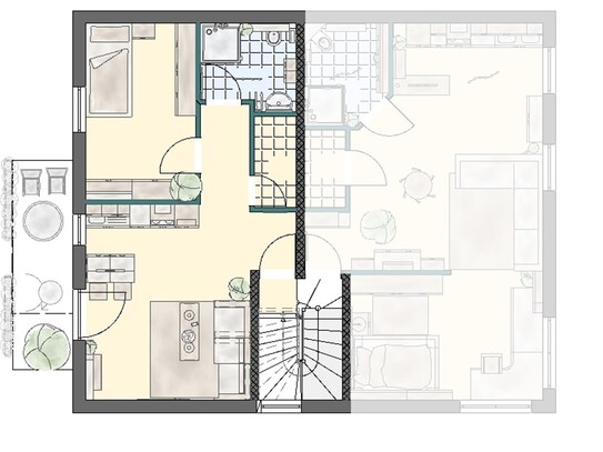 NEUBAU / Erstbezug - Appartement mit zwei Zimmern sowie Balkon und Einbauküche in Trier