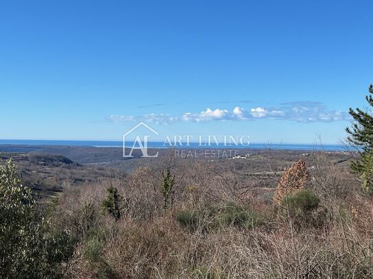 ISTRIEN, GROŽNJAN, Umgebung - ein wunderschönes Baugrundstück mit freiem Panoramablick auf das Meer