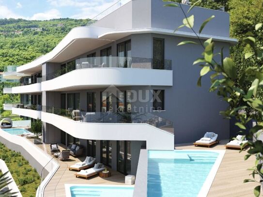 OPATIJA, ZENTRUM - Wohnung in einem Top-Neubau mit eigenem Pool, Panoramablick auf das Meer, Garage