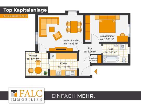 Weimar Schöndorf kein Plattenbau: Rendite-EG-Wohnung mit Terrasse und Gartenblick Langzeitvermietet