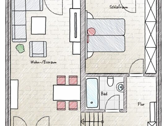 3 ZKB Wohnung mit 2 Terrassen in Bosen sucht nette Mieter