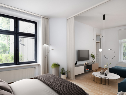 Bezugsfrei: Charmante 1-Zimmer-Altbauwohnung mit Einbauküche am Savignyplatz