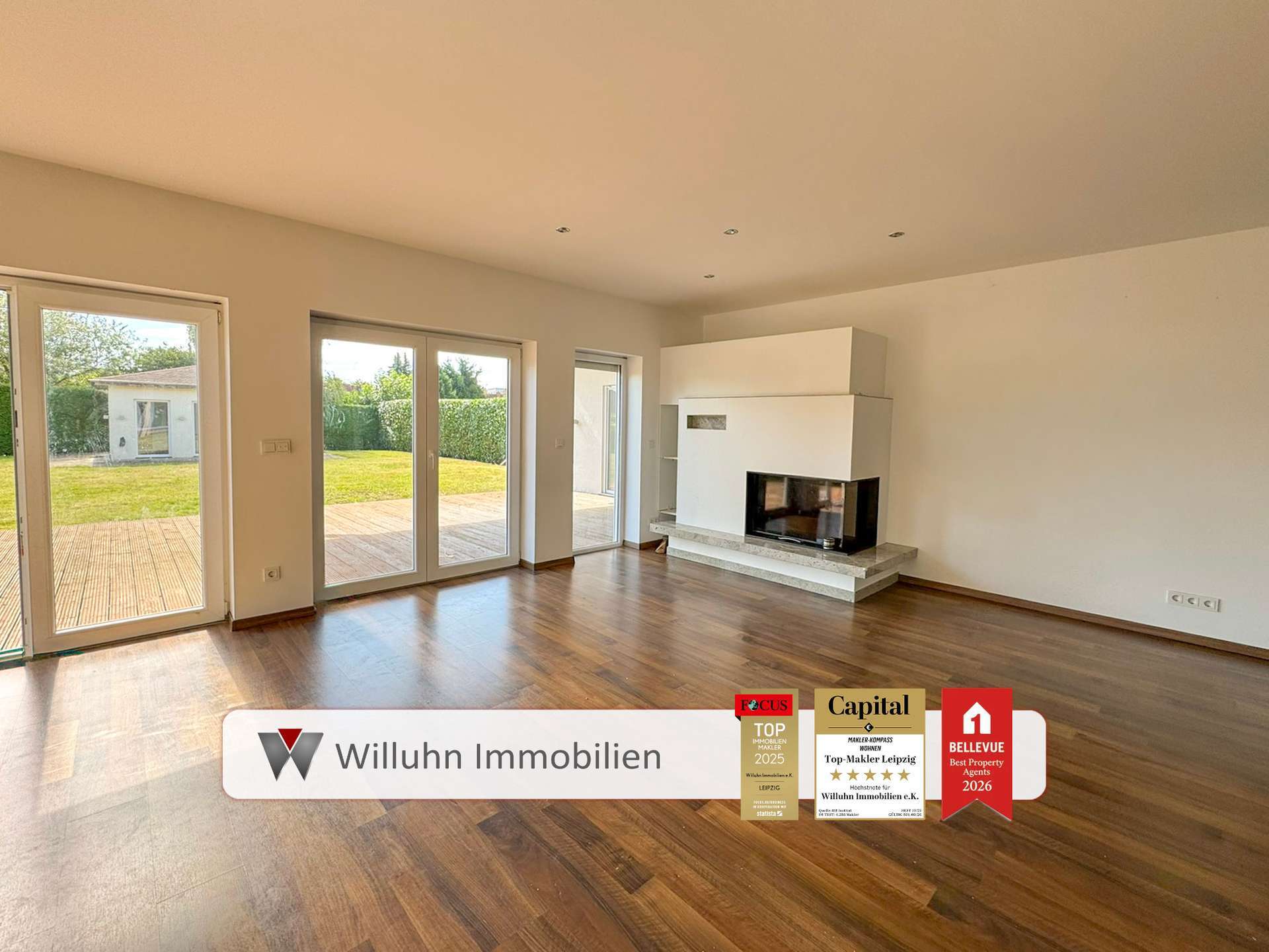 Sofort einziehen: Massiver Bungalow und Doppelhaushälfte l Kamin l Wintergarten l Garage