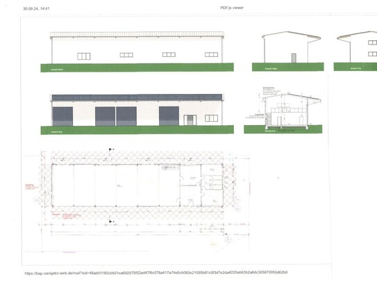 Lager-/Produktionshalle mit Bürogebäude