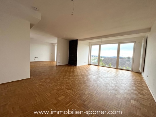 Großzügige, helle 7-Zimmer-Maisonette-Wohnung mit wunderbarem Blick sowie Balkon, Garten und Carport