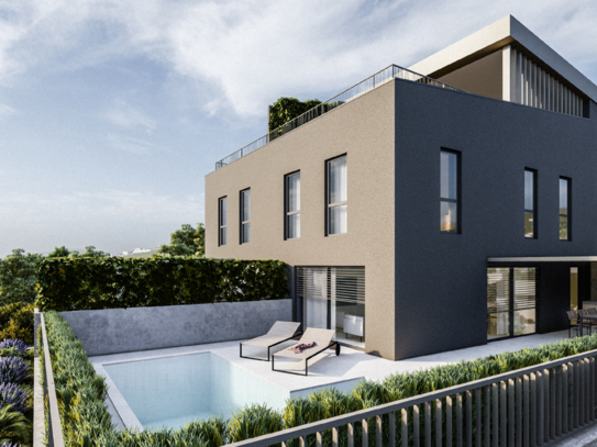 RIJEKA, KOSTRENA – exklusive Wohnung mit Pool – Neubau mit Panoramablick auf das Meer! GELEGENHEIT!