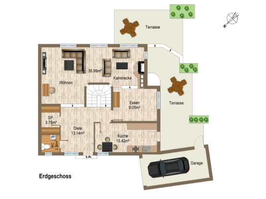 Stilvolle Doppelhaushälfte mit Garage und angelegtem Gartenbereich