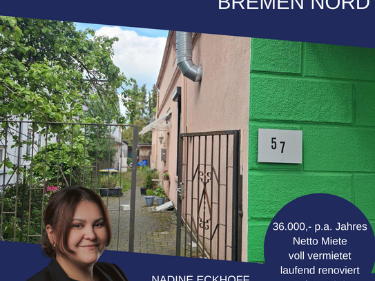 Faktor 13,8! TOP Miete 36.000 p.a.€ Bremen - 3 Parteien- 7,2 % Mietrendite