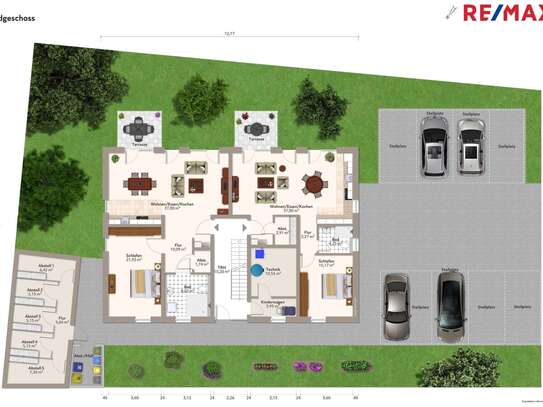 Aparte 2,5-Zi.-Ferienwohnung - KFZ-Stellplatz - Energieeffizienzklasse A+