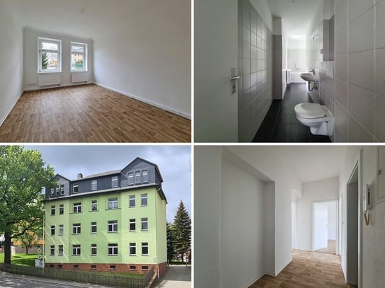 renovierte Altbauwohnung im bequemen Hochparterre, Küche & Bad mit Fenster