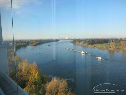 Schöne Wohnung in der 13. Etage direkt am Rhein, mit Loggia, Schwimmbad und Tiefgarage in Köln - Porz!