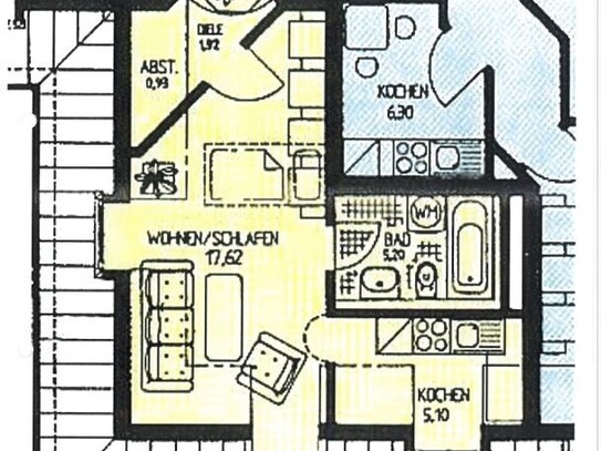 1 Raum Dachgeschosswohnung in Plagwitz