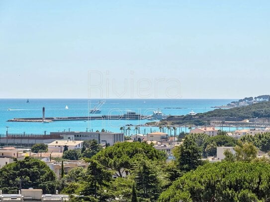 ANTIBES, Bréguières: neu renovierte 3-Zimmer-Wohnung mit Panorama-Meerblick