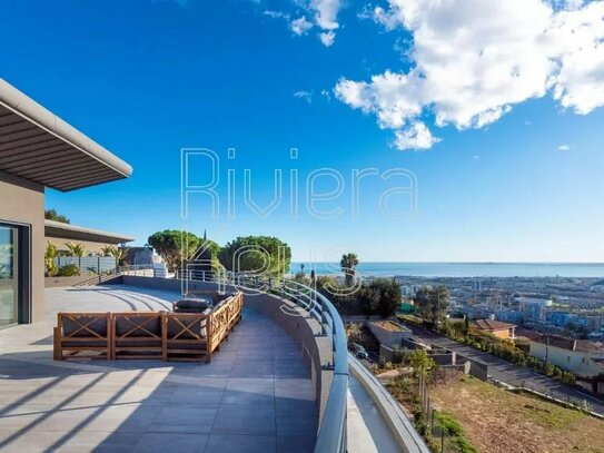 NICE FABRON: New top floor with panoramic sea and hills views, residence with swimming pool, immediate delivery