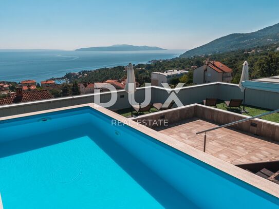 OPATIJA, IČIĆI - Wohnung 79m2 mit Garten in einem neueren Gebäude mit Swimmingpool auf dem Dach, Meerblick, Parkplatz