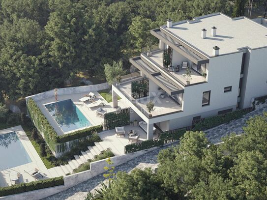 RIJEKA, KOSTRENA – exklusive Maisonette-Villa mit Pool und Garage und Panoramablick auf das Meer