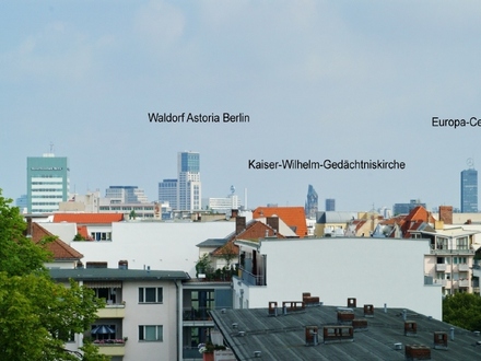 Repräsentatives 205qm-Penthouse+West-Terrasse+2Balkone+Blick Kudamm