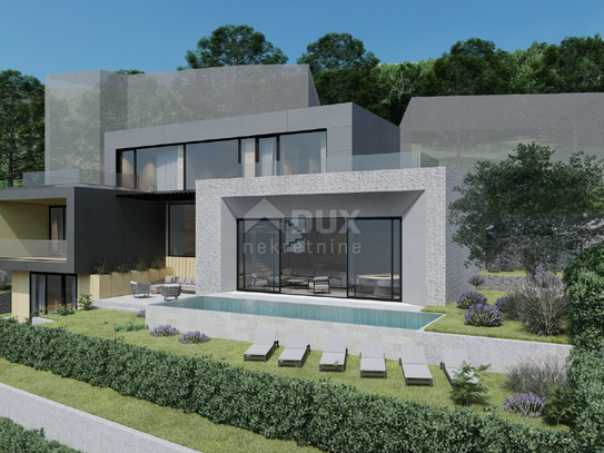 OPATIJA, ZENTRUM - Grundstück 929m2 für Villa mit Pool mit Baugenehmigung, Zentrum von Opatija, Panoramablick