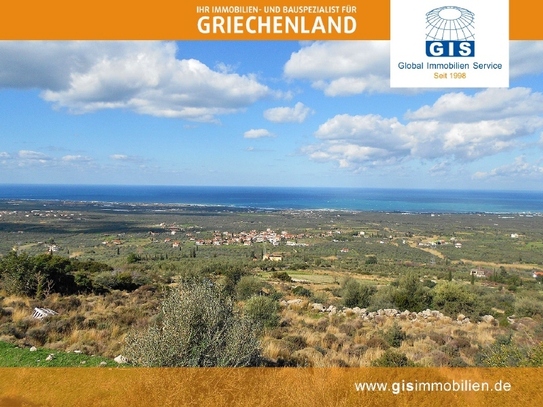 +++ GRIECHENLAND - SÜD-WEST-PELOPONNES: Reizendes Baugrundstück in Meernähe und tollem Meerblick nähe Kyparissia +++