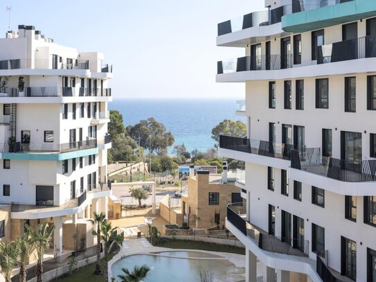 Stylisches Apartment mit Terrasse in Villajoyosa an der Costa Blanca Nord mit 2 Schlafzimmern und 2 Bädern