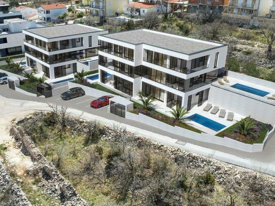 Neue moderne Wohnung mit wunderschönem Meerblick in Strandnähe