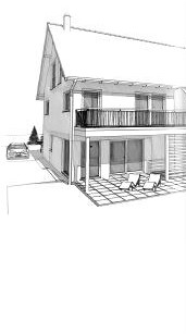 Neubau einer Doppelhaushälfte mit "Reserve" im Dachgeschoss.