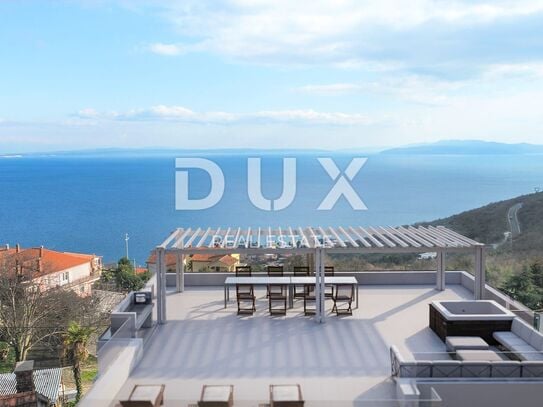 OPATIJA, BREGI - Erdgeschosswohnung 70m2 mit Panoramablick auf das Meer und Schwimmbad + Garten 150m2