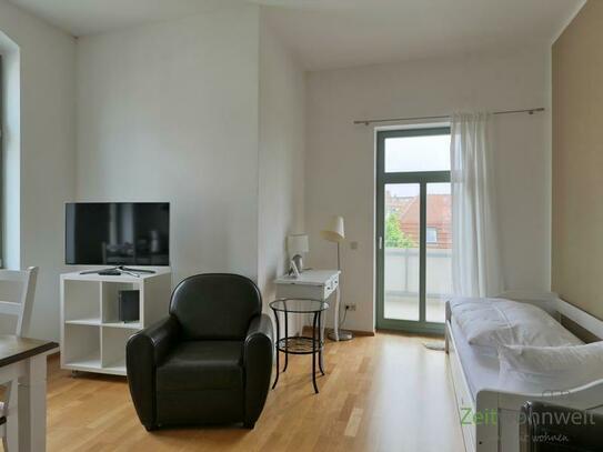 (EF1147_M) Dresden: Blasewitz, möblierte 2-Zimmer-Wohnung mit sonnigem Balkon, Dusche, Wanne und PKW-Stellplatz