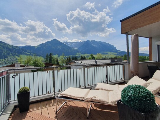 Eingerichtetes Penthouse - 6-Zimmern, Berg- und Seeblick am Walchsee - Für Familie oder Paare