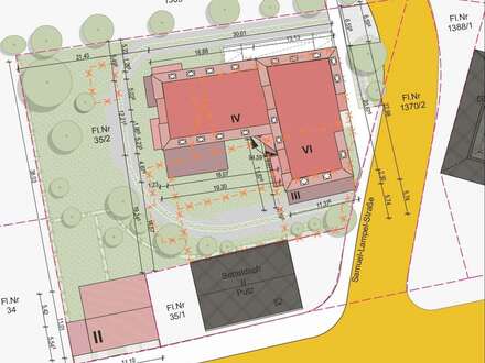 Baugrundstück für Mehrfamilienhaus + Doppelhaus mit ca. 2130 m² Wohnfläche!