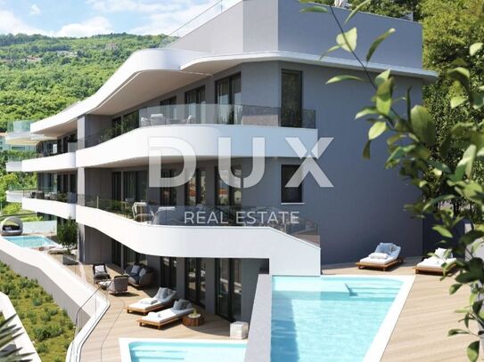 OPATIJA, ZENTRUM - Wohnung in einem Top-Neubau mit eigenem Pool, Panoramablick auf das Meer, Garage