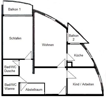 Großzügige 3-Zimmerwohnung mit zwei Balkonen und PKW-Stellplatz in der Tiefgarage!