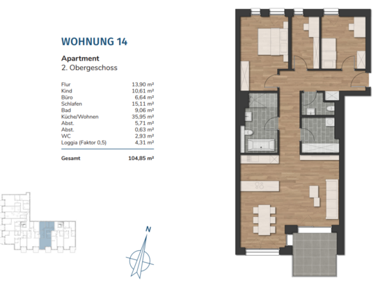 Havencity – Modernes Wohnen am Südstrand WE14