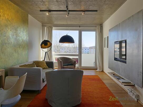 (EF0500_M) Dresden: Coswig, genial gestaltete Dachwohnung mit Balkon, neu möbliert, WLAN und PKW-Stellplatz inklusive
