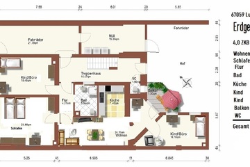 Grundriss Wohnung 102 m²