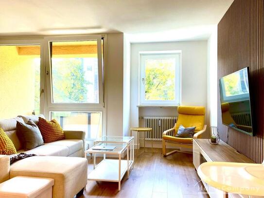 Voll möblierte 3-Zimmer-Wohnung mit Balkon im Westend