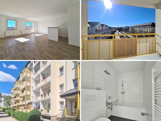Jetzt 500,00 € sichern*: chice Balkonwohnung mit großzügigem WZ (ca. 30 qm) & modernem Wannenbad