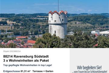 Ravensburg Südstadt 3 x Wohnungen als Paket, Preis auf Anfrage