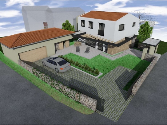 Bereich Poreč, Haus zur Renovierung mit Baugenehmigung und Projekt