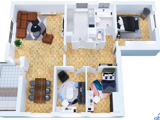 Provisionsfrei: Großzügige 4-Zimmer-Wohnung mit separater Küche und Loggia