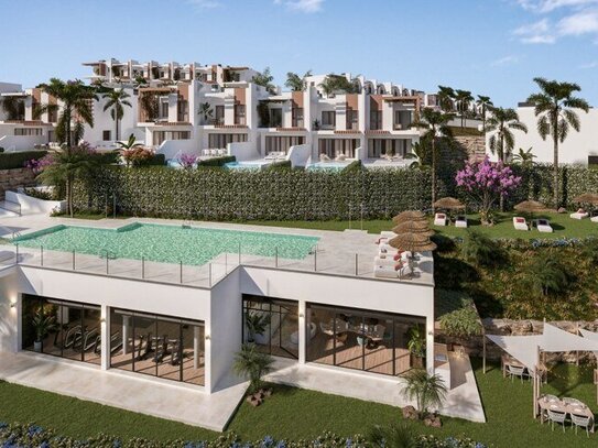 Neubau-Golf-Villen mit Meerblick in El Chaparral, Malaga