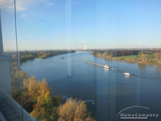 Schöne Wohnung in der 13. Etage direkt am Rhein, mit Loggia, Schwimmbad und Tiefgarage in Köln - Porz!