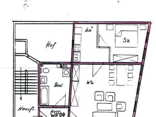 1-Raum Wohnung mit EBK in zentraler Lage in Pößneck/WE03