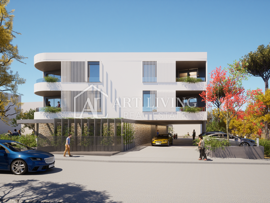 Istrien, Umag, Umgebung - moderne Dreizimmerwohnung in einem Neubau mit Meerblick
