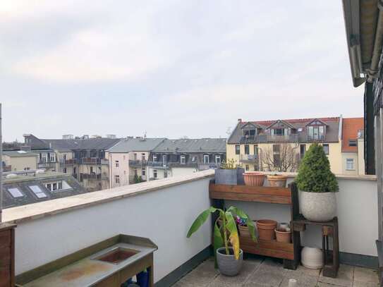 Dachterrasse und Sauna am Clara-Zetkin-Park!